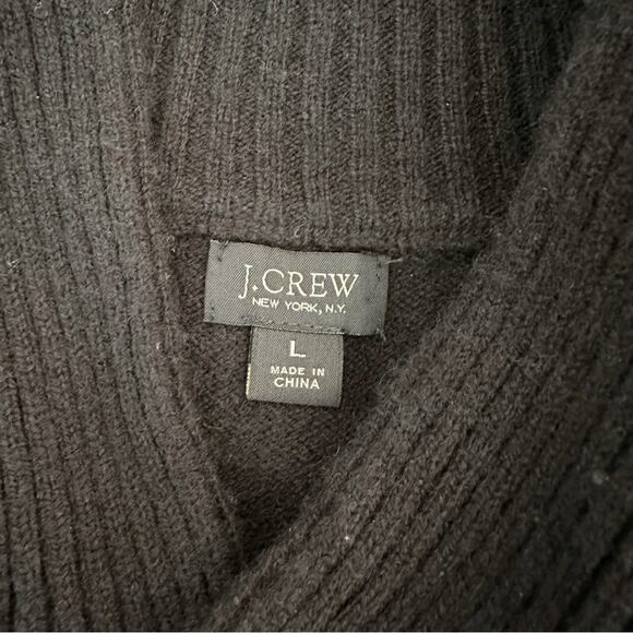 J. Crew Sweater‎ Mens 100% Lambs Wool Button Cowl Neck Navy Cozy Casual Large - Picture 6 of 7